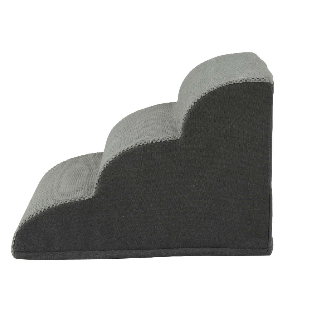 i.Pet Foam Dog Stairs 3 Tier - Grey