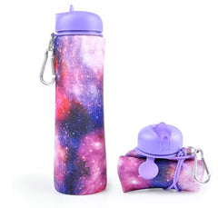 Foldable 600ml Water Bottle with Time Markers