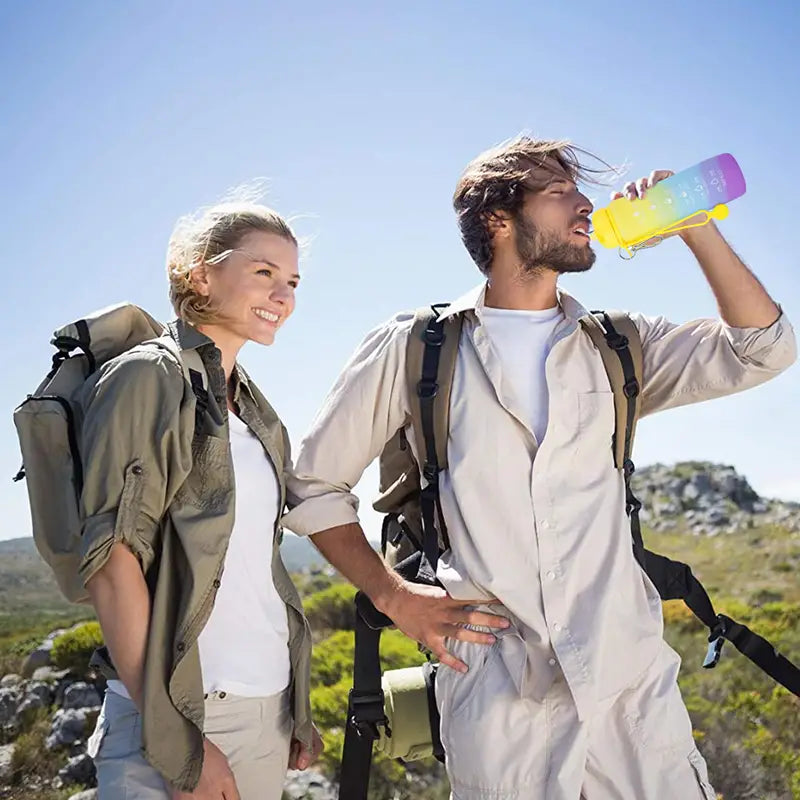 Foldable 600ml Water Bottle with Time Markers