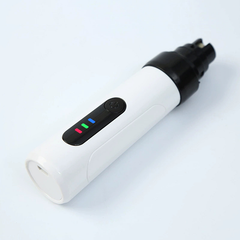 Rechargeable pet nail grinder, white with black grinding head