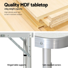 Weisshorn Folding Camping Table 60cm
