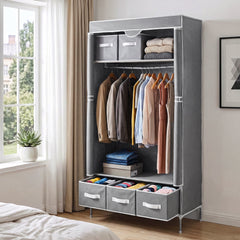 Artiss Portable Clothes Wardrobe 170cm - Grey