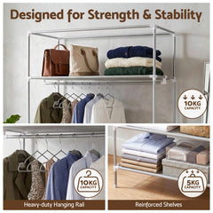 Artiss Portable Clothes Wardrobe 170cm - Grey