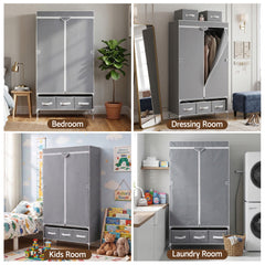 Artiss Portable Clothes Wardrobe 170cm - Grey