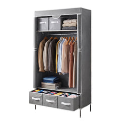 Artiss Portable Clothes Wardrobe 170cm - Grey