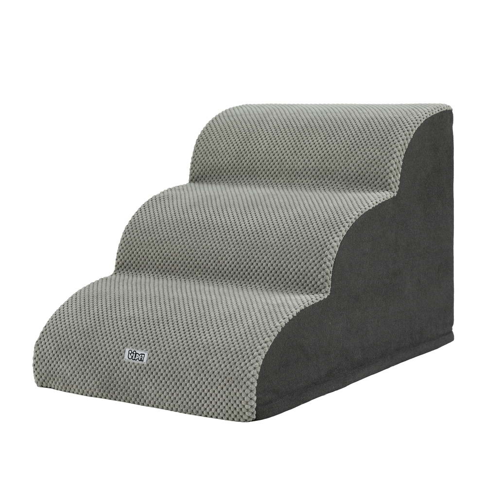 i.Pet Foam Dog Stairs 3 Tier - Grey