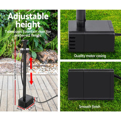 Gardeon Solar Pond Pump Fountain with Battery & LED
