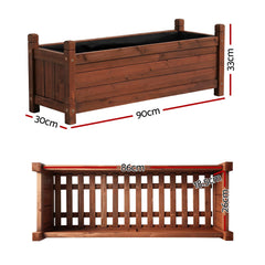 Green Fingers Raised Garden Bed 90x30x33cm