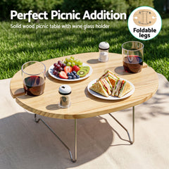Alfresco 2-Person Insulated Picnic Basket Set with Folding Table