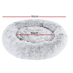 Calming Plush Dog Bed 110cm XL - Light Charcoal