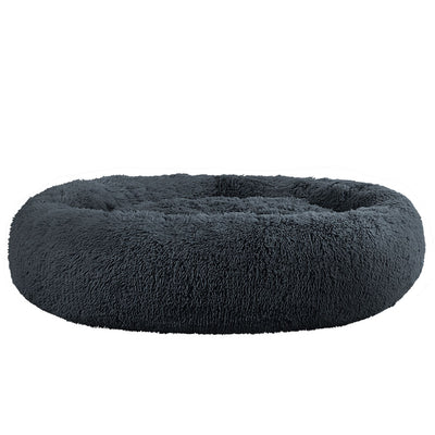 Calming Plush Dog Bed 110cm XL - Dark Grey
