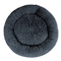 Calming Plush Dog Bed 110cm XL - Dark Grey