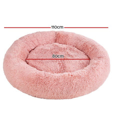 Calming Plush Dog Bed 110cm XL - Pink