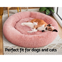 Calming Plush Dog Bed 110cm XL - Pink