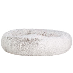 Calming Plush Dog Bed 110cm XL - White Brown