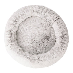 Calming Plush Dog Bed 110cm XL - White Brown