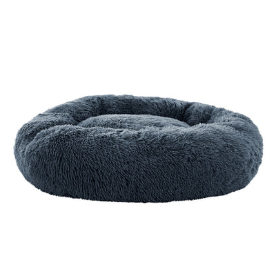 Calming Plush Dog Bed 90cm - Dark Grey