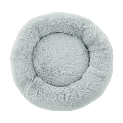 Calming Plush Dog Bed 90cm - Light Grey