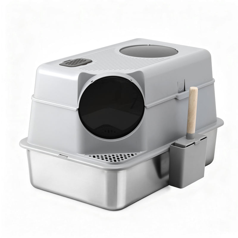 i.Pet Stainless Steel High-Sided Cat Litter Box