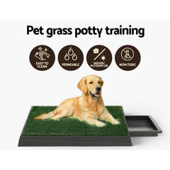 i.Pet Dog Training Pad with Tray & Grass Mat