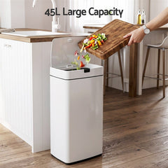 Devanti 45L Motion Sensor Bin - White