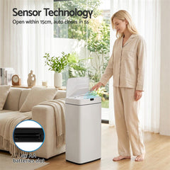 Devanti 45L Motion Sensor Bin - White