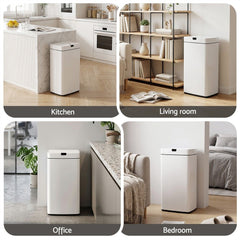 Devanti 45L Motion Sensor Bin - White