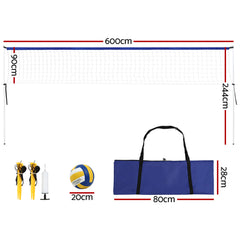 Everfit 6m Portable Volleyball Net Set