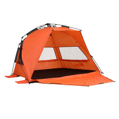 Weisshorn Pop-Up Beach Tent 3-4 Person UPF50 - Orange