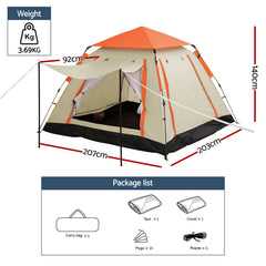 Weisshorn Pop-Up Camping Tent 3-4 Person