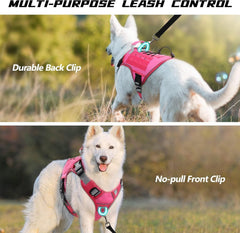 No-Pull Reflective Dog Harness - Large, Army Green