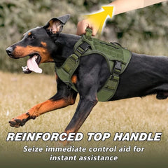 No-Pull Reflective Dog Harness - Large, Army Green