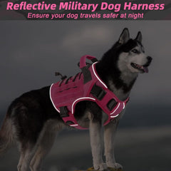 No-Pull Reflective Dog Harness - Large, Army Green