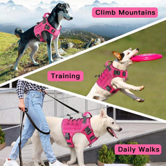 No-Pull Reflective Dog Harness - Large, Army Green