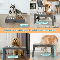 CARLA HOME Adjustable Raised Dog Bowl Stand