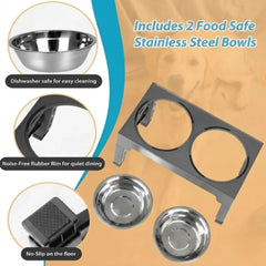 CARLA HOME Adjustable Raised Dog Bowl Stand