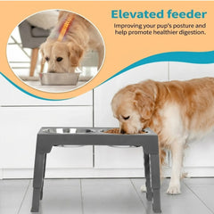 CARLA HOME Adjustable Raised Dog Bowl Stand