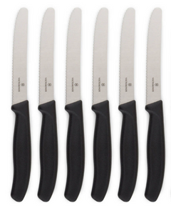 Victorinox Wavy Edge Steak & Tomato Knives (6-Pack) - Black