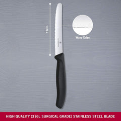 Victorinox Wavy Edge Steak & Tomato Knives (6-Pack) - Black