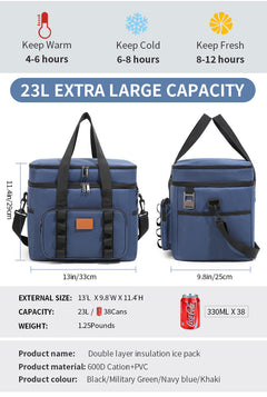 23L Insulated Cooler Bag - Navy