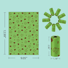 Dog Poop Bags with Dispenser (16 Rolls)