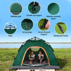 Weisshorn 2-Person Pop-Up Camping Tent - Green