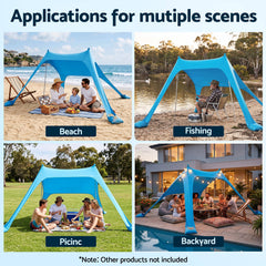 Weisshorn Beach Tent Canopy Sun Shelter - Blue