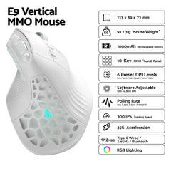 SOLAKAKA E9 Vertical Gaming Mouse (Tri-Mode)